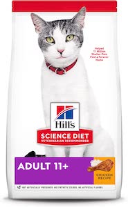 Hill's Science Diet Dry Cat Food, Adult 11+ for Senior Cats, Chicken Recipe